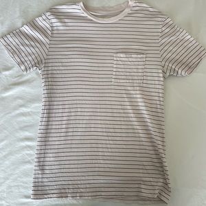 J. Crew pink striped pocket t shirt small